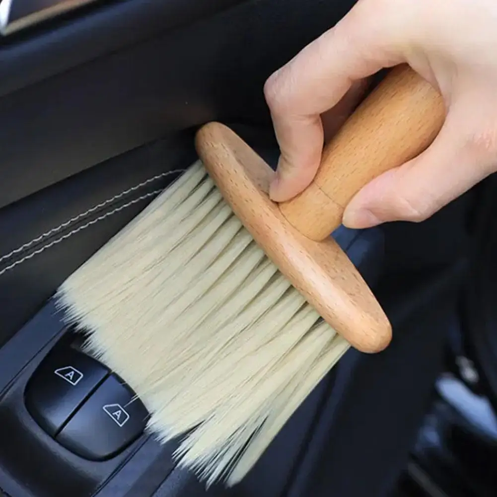 

Auto Car Interior Cleaning Detailing Brush Air Outlet Dashboard Detailing Brush Wooden Dust Bristles Sweeping Remover Soft Z9Y6