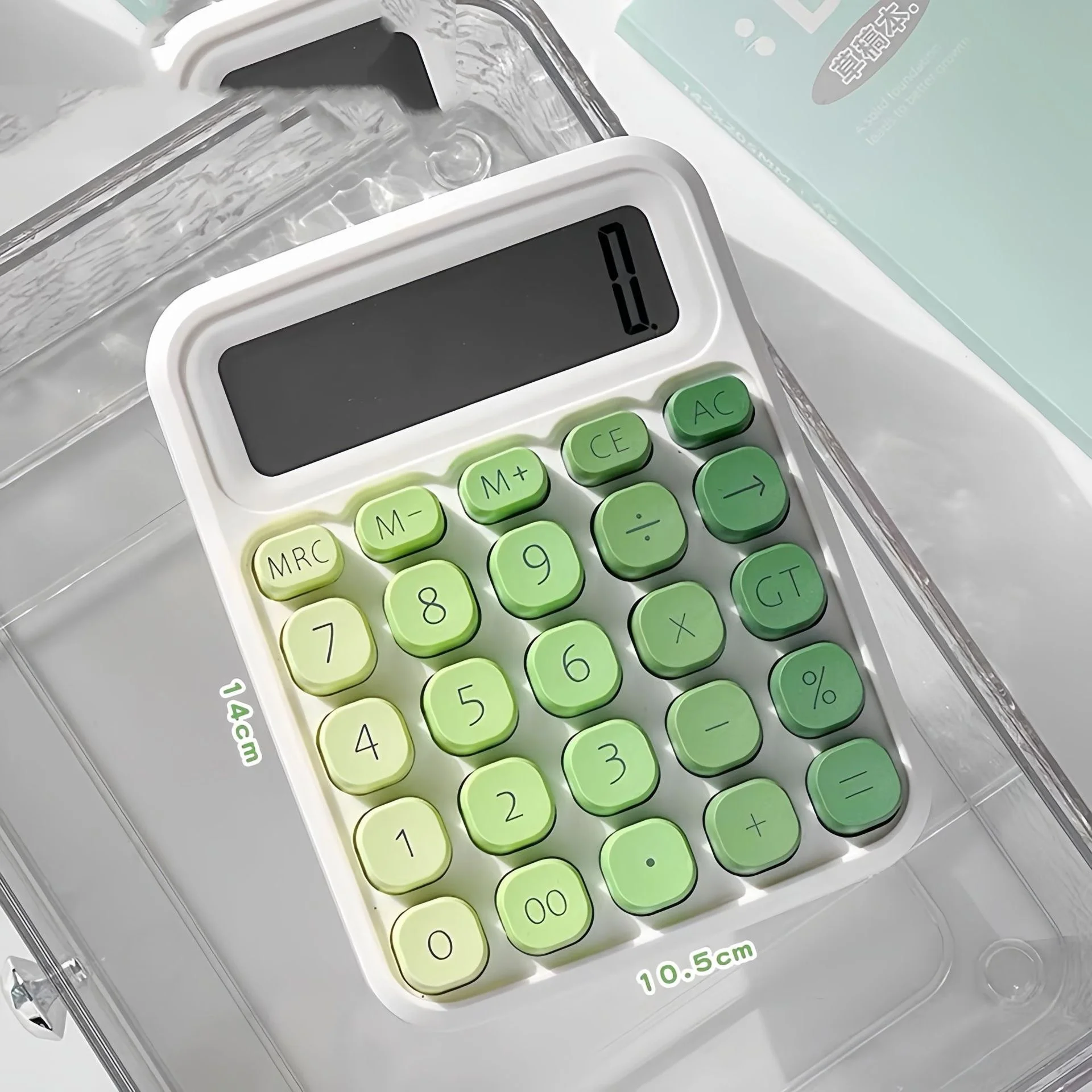 Color Macaron Gradient Large Screen Buttons for Computer Finance and Accounting Students Calculator Keychain 1Pcs