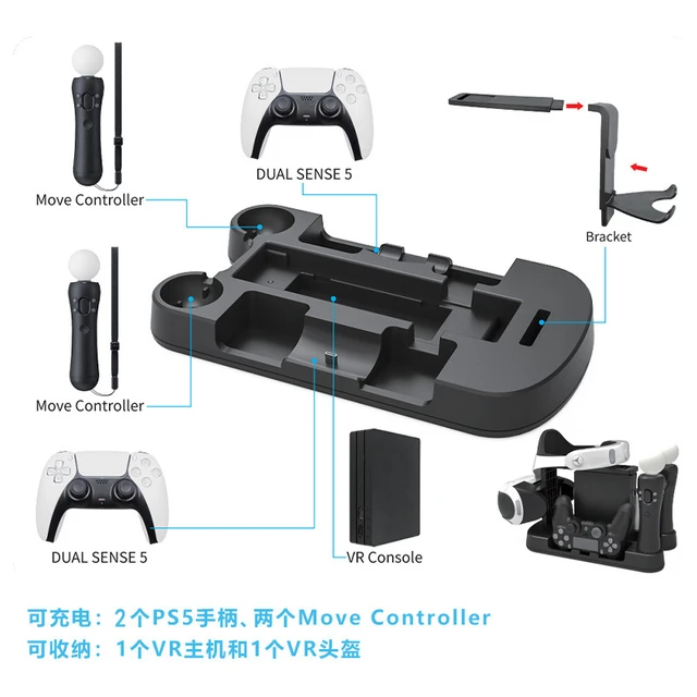 Kit Support Casque et Manettes avec Câble de Charge pour Casque VR