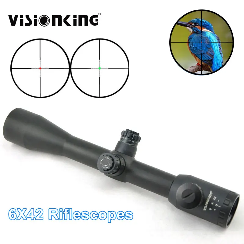 

Visionking 6x42 Fixed Riflescope Nitrogen Waterproof FMC Illuminated Mil Dot Turret Lock Hunting Tactical Optical Sight For .308