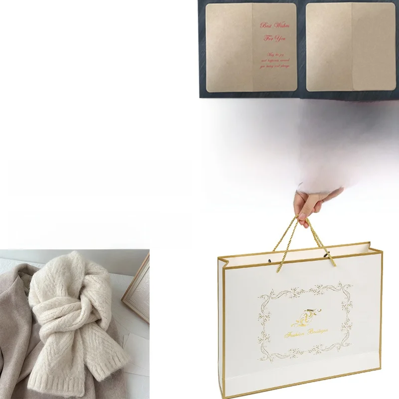 Scarf + satchel gift bag packaging. please leave a message when ordering