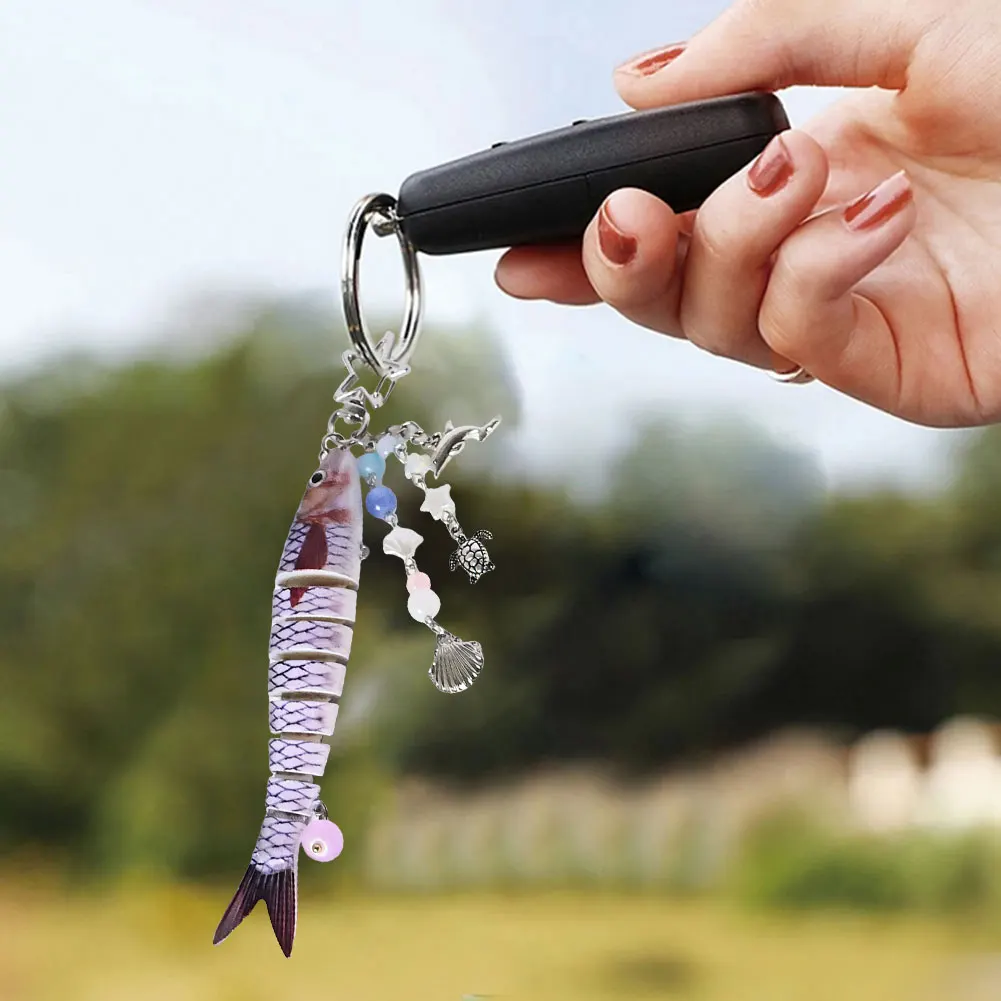 피쉬 스타 키체인 아크릴 낚시 루어 키체인 낚시꾼을 위한 재미있는 열쇠고리 선물