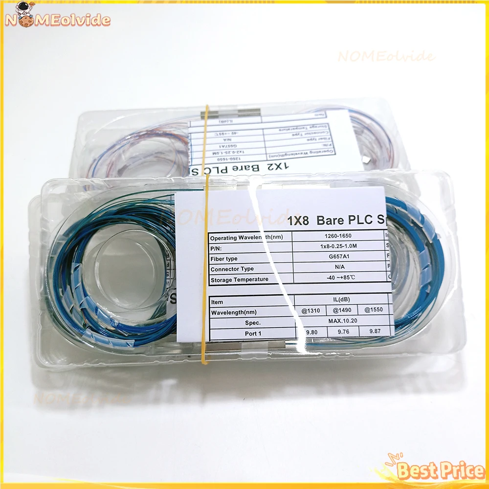Splitter Plc In Fibra Ottica Nudo 1X8 Colore Senza Cavo Connettore 250Um Mini Blockless G657A1 Splitter 1260-1650Nm