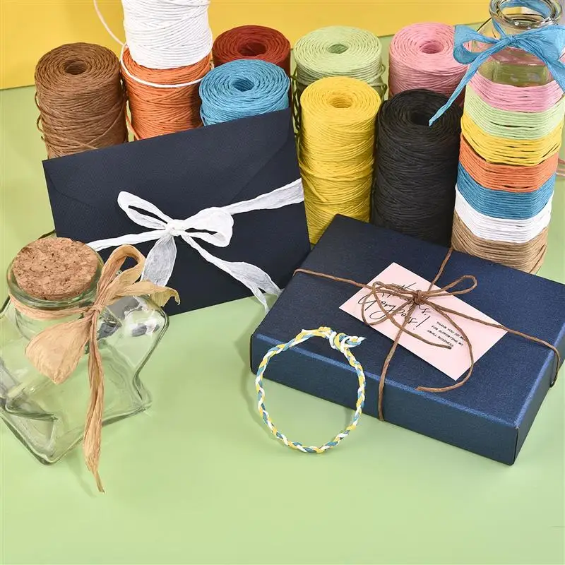 Colored Paper Rope 2MM * 90M for Packaging DIY Weaving Paper Handicrafts Gifts Bundling Handmade Weaving Production packaging cord