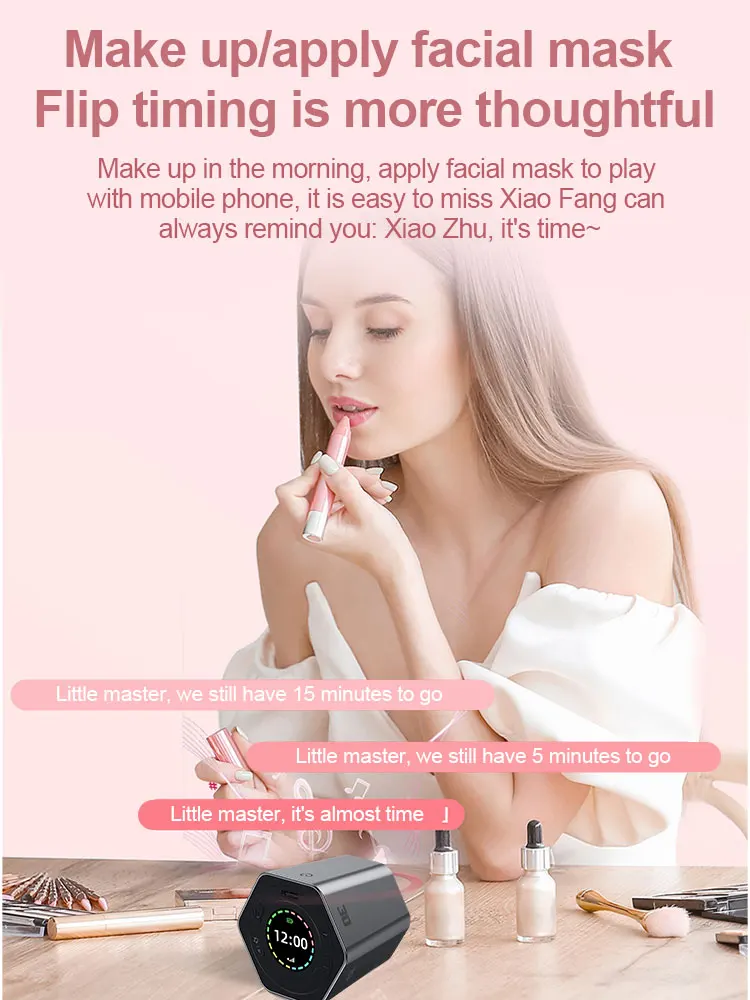 육각 디지털 시계 타이머 마그네틱 큐브, 주방 육각 플립 타이머, 요리 운동 공부용, 사용하기 쉬운 자석