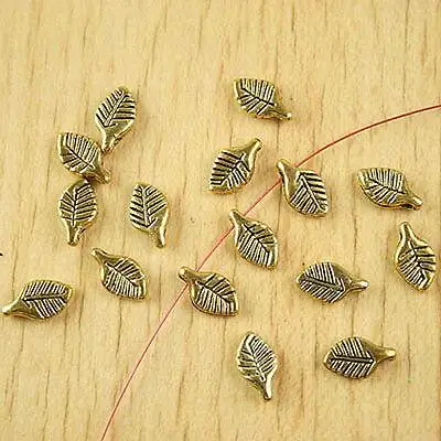 

40pcs 11x6mm dark gold tone 2sided leaf charms h2297