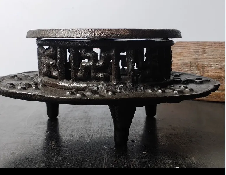 

Чугунный гриль для барбекю с угольным нагревателем с отверстиями паяльник для горячей воды винная печь для кипячения чая семейная Античная коллекция