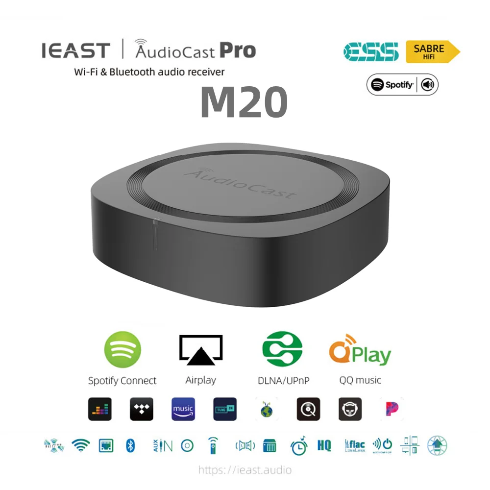 Фото Беспроводной аудиоприемник IEAST AudioCast Pro M20 с Wi-Fi, музыкальная шкатулка для разных комнат airplay с Bluetooth 5,0, Музыкальная шкатулка с системой hifi, тадил дыхательный pando №1