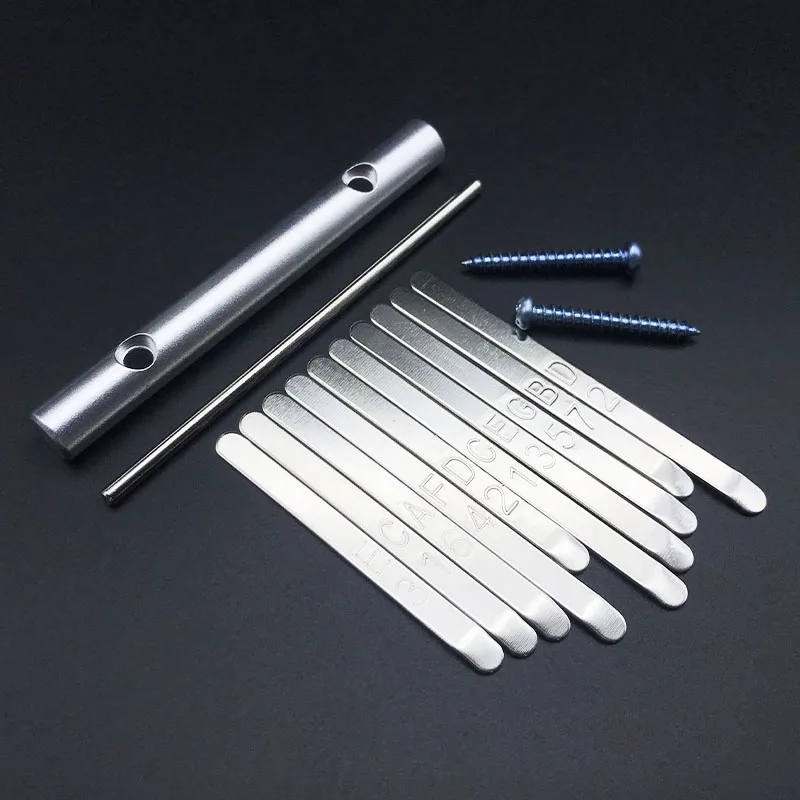12Set 10 Key Kalimba Mbira DIY Steel Keys Thumb Piano Keyboard Music Replacement Parts Accessories