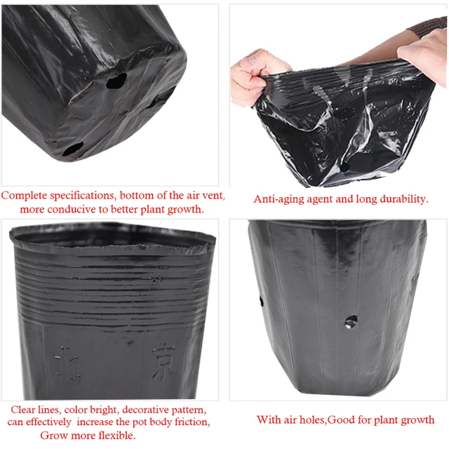 50Db Puha Műanyag Palánták Tál Óvoda Lélegző Edények Termesztése Táska Virág Zöldségkertészeti Szerszámok Kiegészítők - Image 2