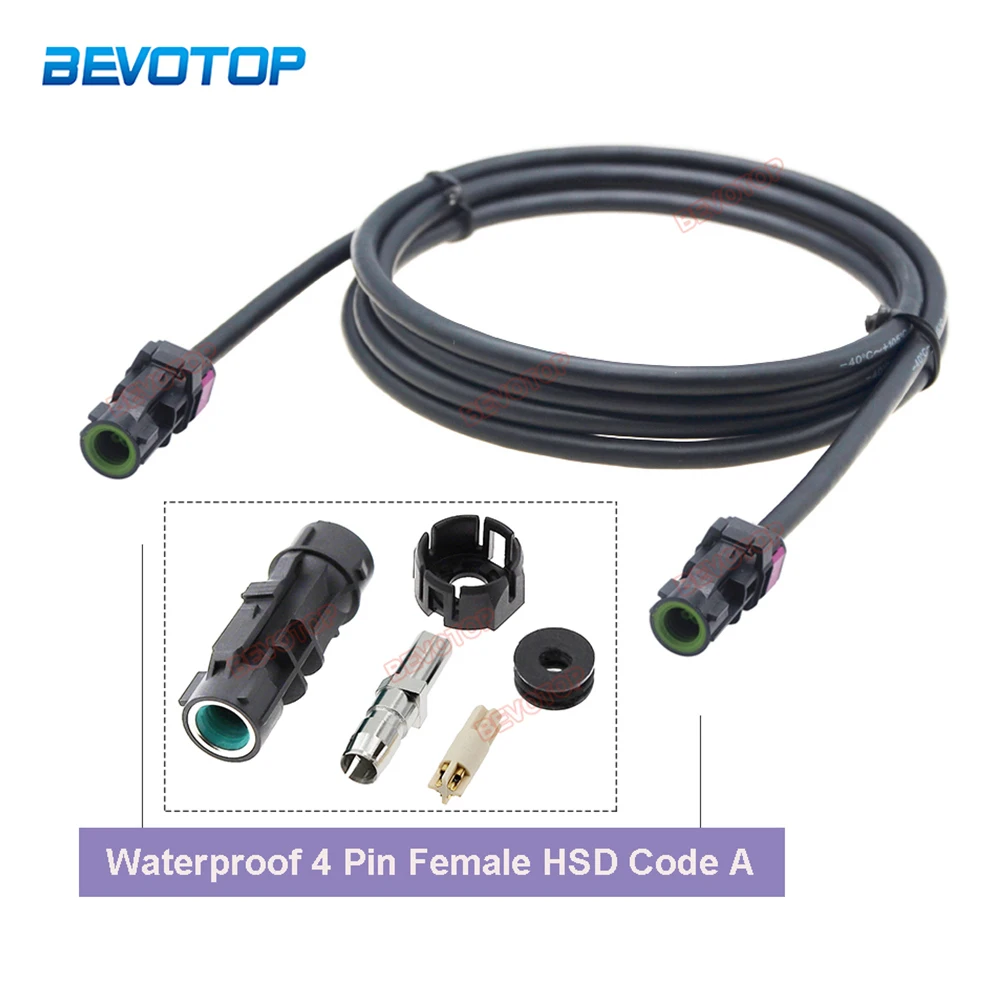 

1 шт., HSD-кабель, 4 контакта, водонепроницаемый разъем типа «Мама-мама», кабель LVDS, высокоскоростной 4-жильный провод 535, жгут проводов 10 см ~ 10 м