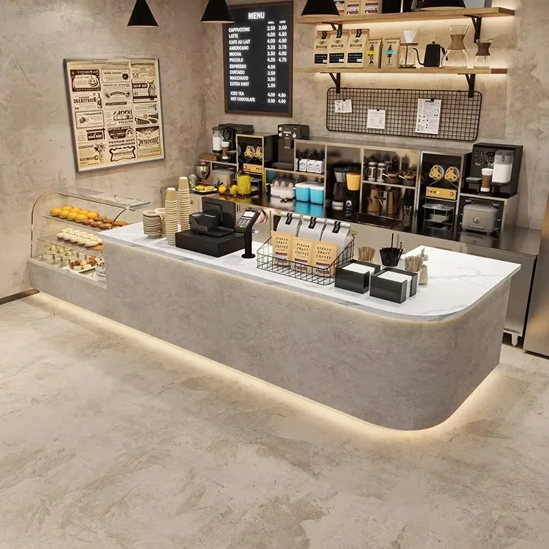 Restaurant Business Reception Desks Cafeteria Special Aesthetic Coffee Reception Counter Design Luxury Recepcja Office Furniture
