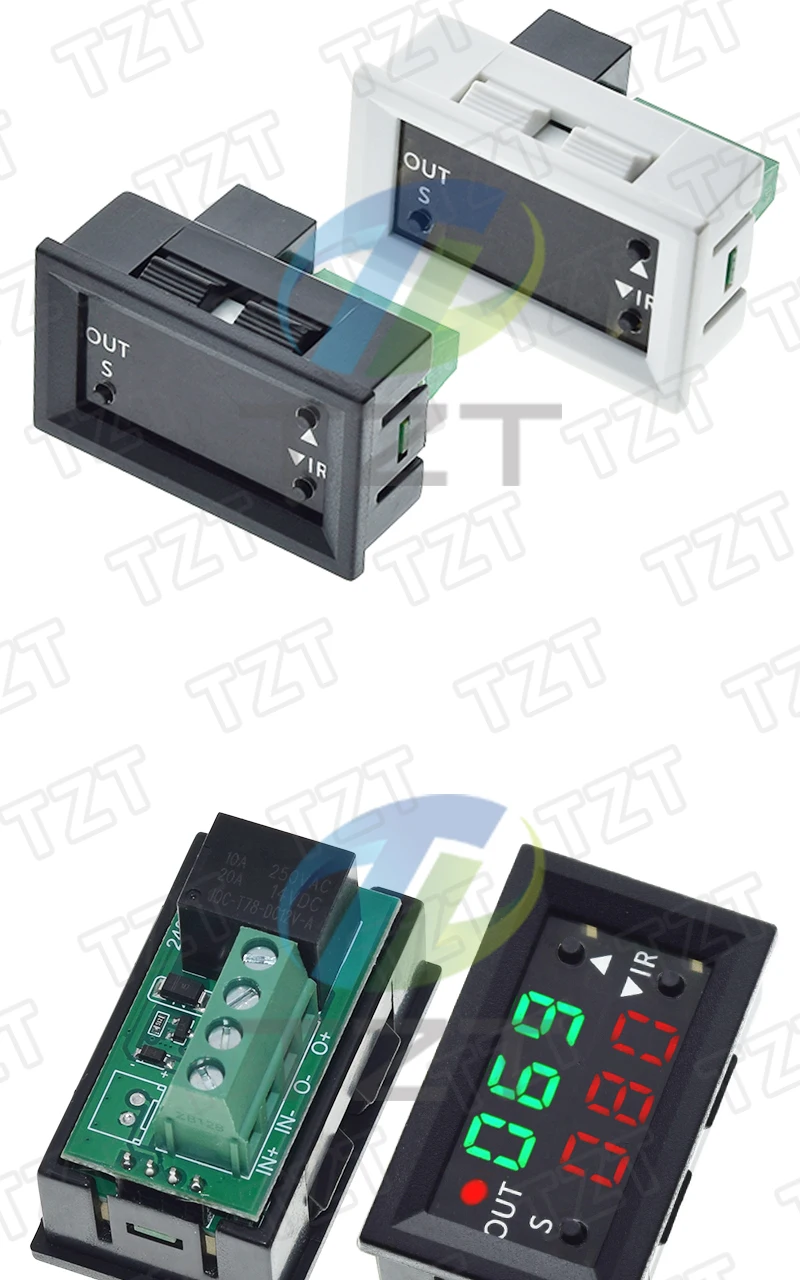 T2401-O DC 12V Dual Display Zeitrelais Modul Zeitverzögerungsrelais Mini LED Digital Timer Relais Timing Verzögerung Zyklus Steuerschalter – Detail 5