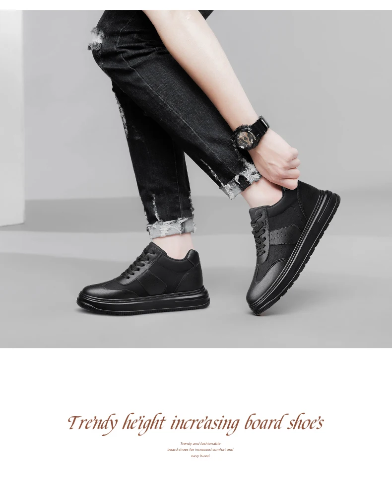 Höhe Zunehmende Schuhe für Männer 6 CM Unsichtbare Aufzug Turnschuhe Plattform Schuhe Casual Mode Mann Leder Sport Schuhe Große Größe 47 – Detail 16