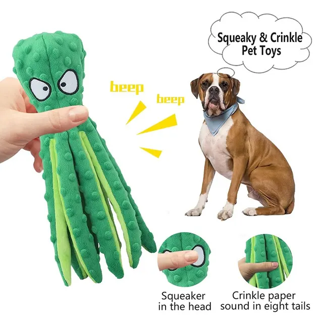 Plush Dog Toys Octopus Squeaky Dog Toys For Teething Soft Durable Interactive Dog Chew Toys For Puppies 2 Plush Dog Toys Octopus Squeaky Dog Toys For Teething Soft Durable Interactive Dog Chew Toys For Puppies 2