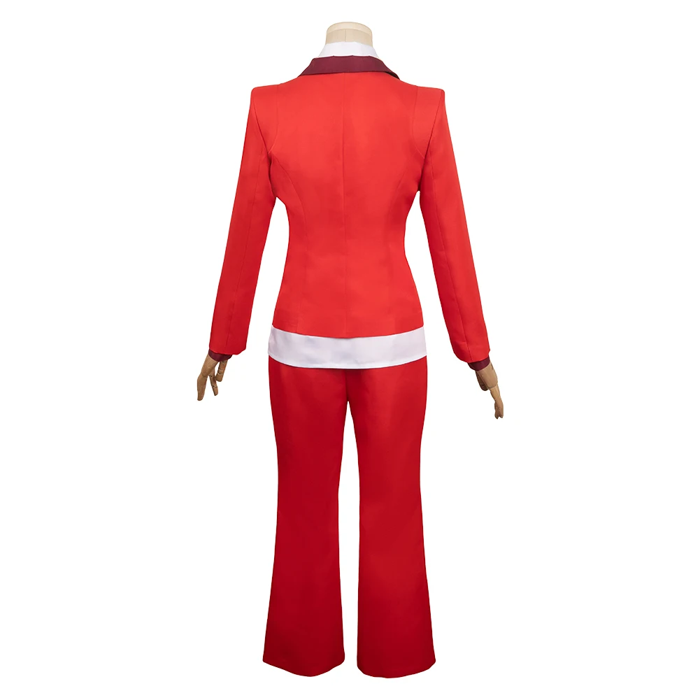Movie Hazbin Charlie Morningstar Lucifer Cosplay Male Costume Uniform Red Coat Shirt Pants Angel Halloween Carnival