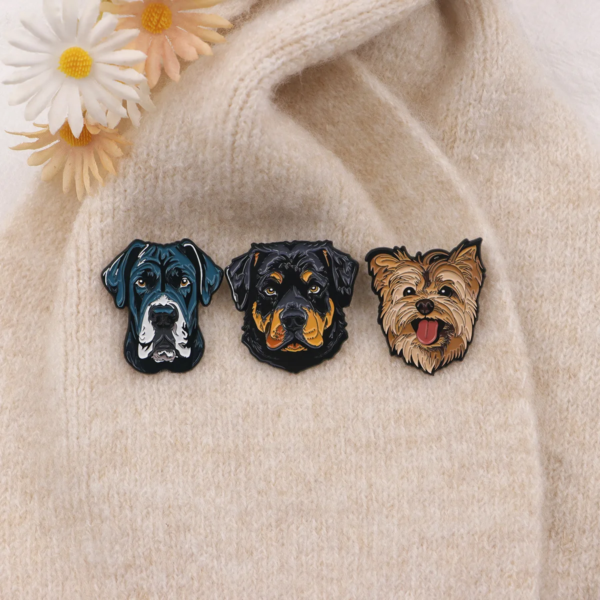 Pet Dog Enamel Pins German Shepherd Husky French Bulldog Corgi Cartoon Animal Brooches Lapel Backpack Badge Jewelry