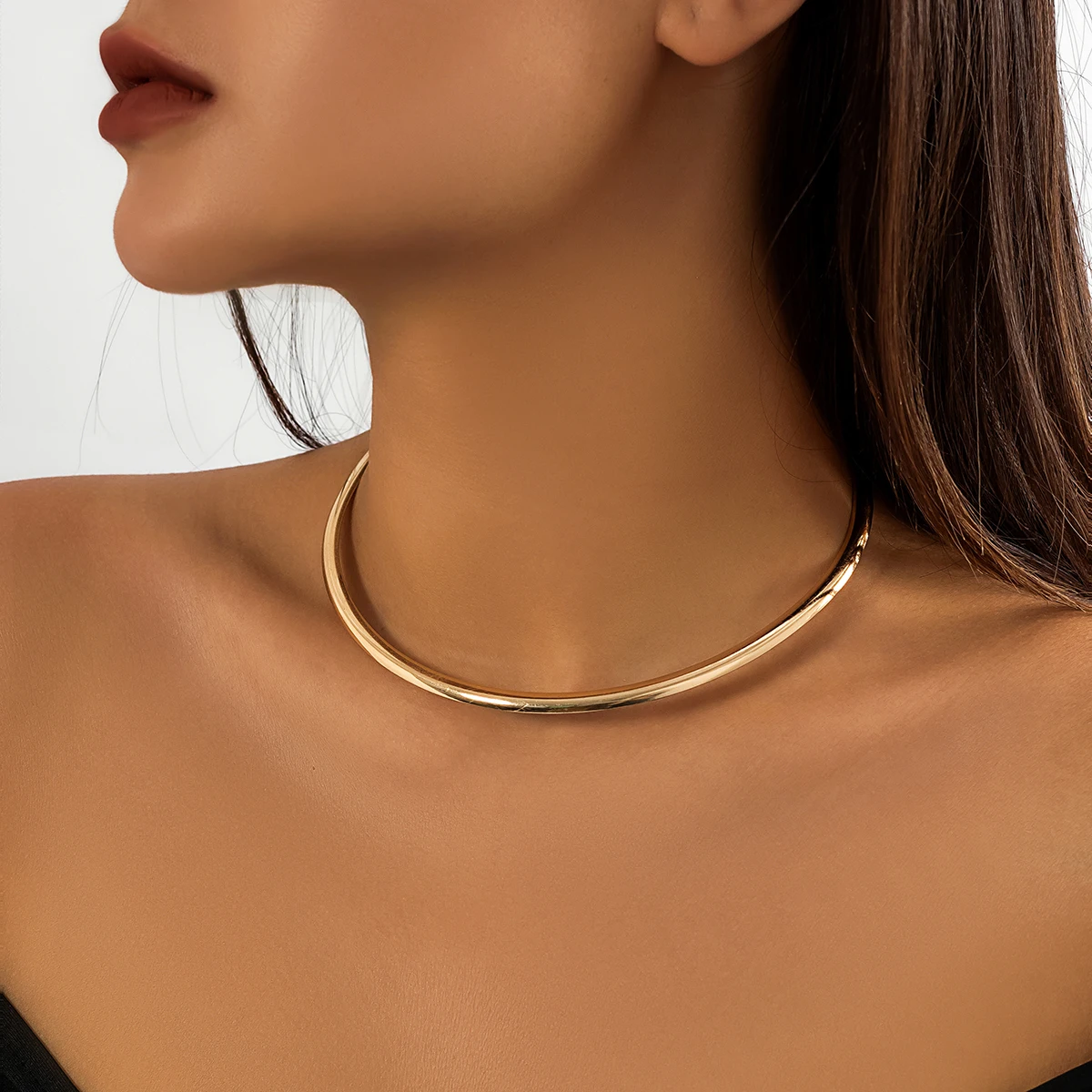 Collana Girocollo Largo In Metallo Con Paillettes – Nero – Accessorio Punk Per Donne E Ragazze - 3