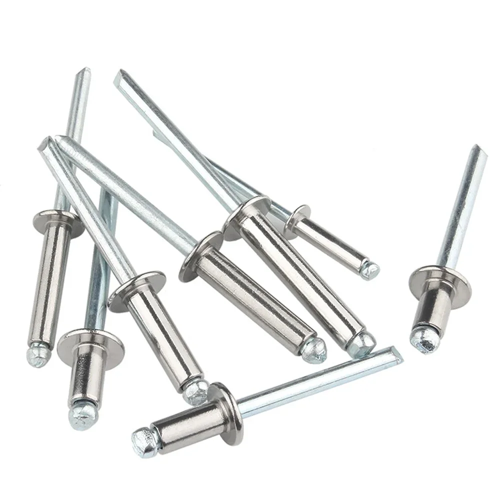 10-50Pcs pop rivets aluminium M2.4 M3.2 M4 M4.8 M5 M6 dome head blind rivets steel shank mandrel exhaust pull nail rivets and fasteners rivets and screws