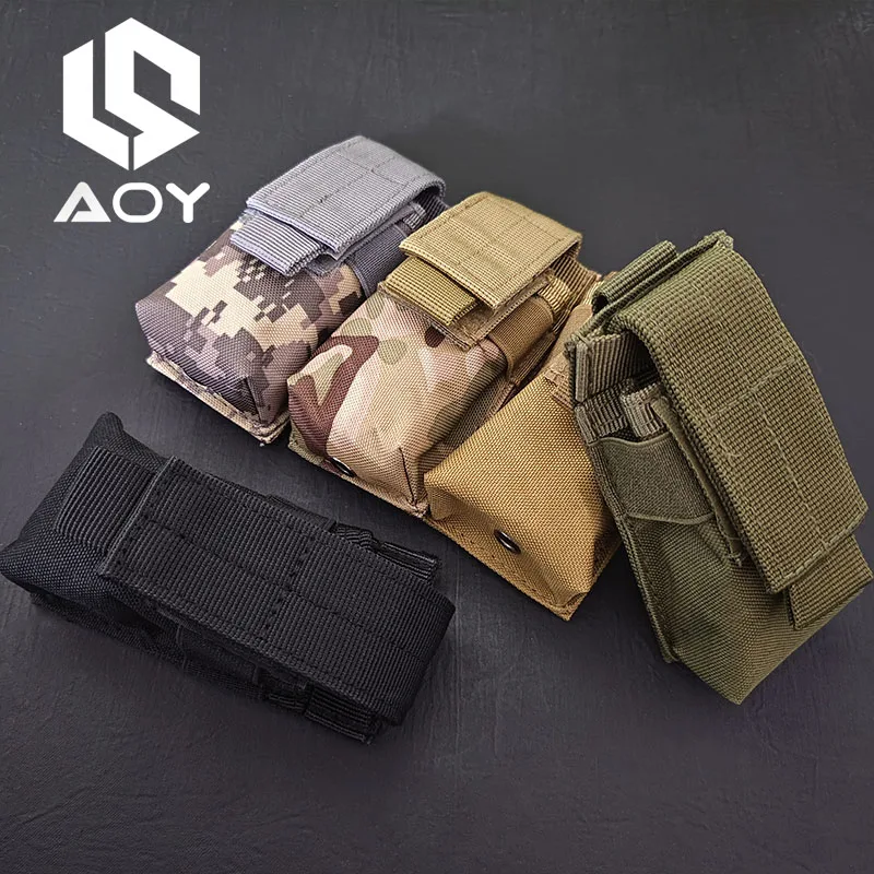 

Tactical CQC Molle M5 Flashlight Single Pistol Magazine Pouch Torch Holder Case Outdoor Hunting Knife Light Holster Bag