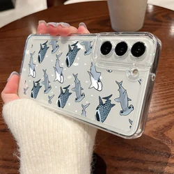Playful Shark & Turtle Silicone Soft Phone Case Cover - Galaxy A27 (A821)