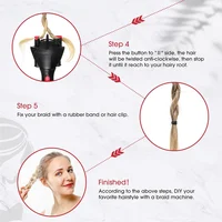Machine à tresser électrique automatique ABBK-3 ensembles, noire, pour coiffure DIY, fer à friser automatique pour femmes et filles 4