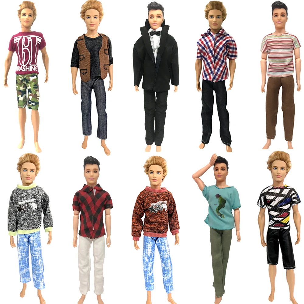 NK 1 Pcs Prince Ken Doll Clothes Fashion Suit Cool Outfit For Barbie Boy KEN Doll Children's Birthday Presents Gift  Toys JJ