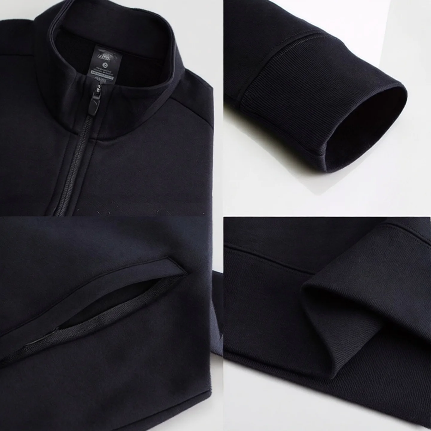 안타 남성용 플리스 안감 스포츠웨어 재킷 비즈니스 스타일 스탠드 칼라 오픈 가디건 겨울 신상품 52547728N 폴리에스터 면 혼방