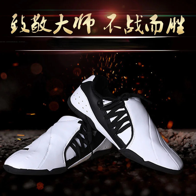 Popular Men Tai Chi Shoes White Martial Arts Shoes Women Comfortable Taekwondo Shoe Big Boy Soft Sole Indoor Gym Man