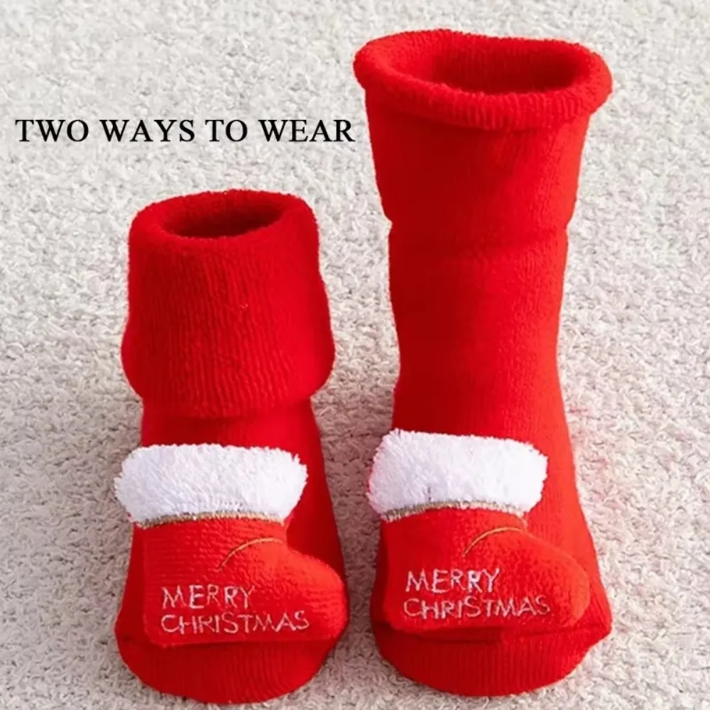 Baby Cartoon Cotton Socks for Newborns Non-slip Toddler Infant Winter Socks Kids Floor for Girls Boys Clothing Xmas cotton socks