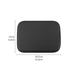 Premium Leather Car Armrest Cushion & Console Cover Pad (Black)