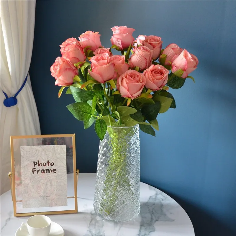 1 шт., искусственные шелковые розы для украшения дома