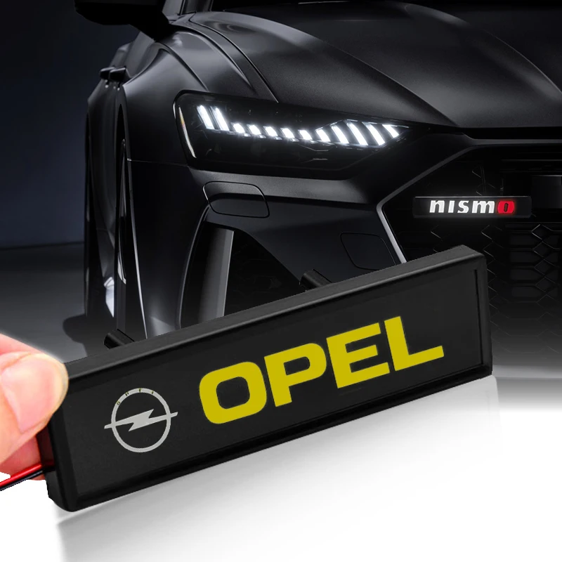 Car Front Hood Grill Grille Emblem Badge Decal LED Lights for Opel