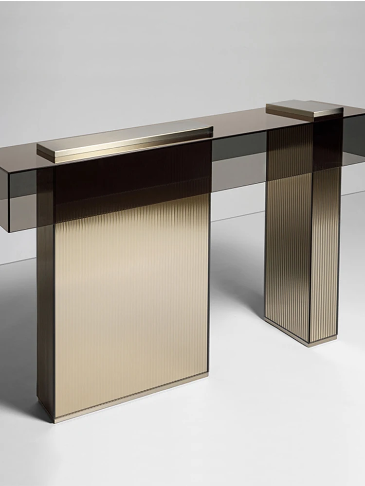 

Light luxury foyer cabinet, living room, wall facing table, several end view tables, simple stainless steel foyer , modern
