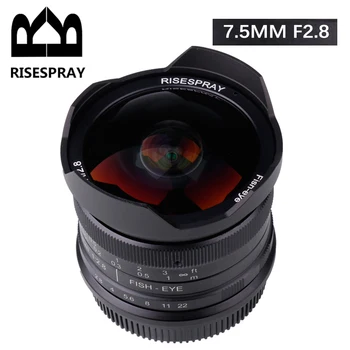 RISESPRAY 캐논 EOS-M 마운트 카메라용 수동 고정 어안 렌즈, 7.5mm f2.8II 190 ° APS-C, 인기 판매, 무료 배송