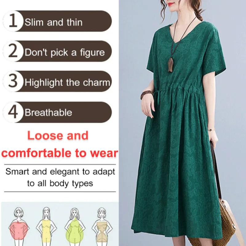 Boho Style Embroidered Maxi Dress with Belt for Women