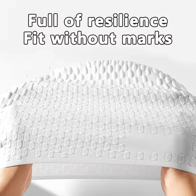 Unisex Silicone Swimming Cap Large Bathing Caps for Long Hair Professional Waterproof Ear Protection Provides High Elasticity 5