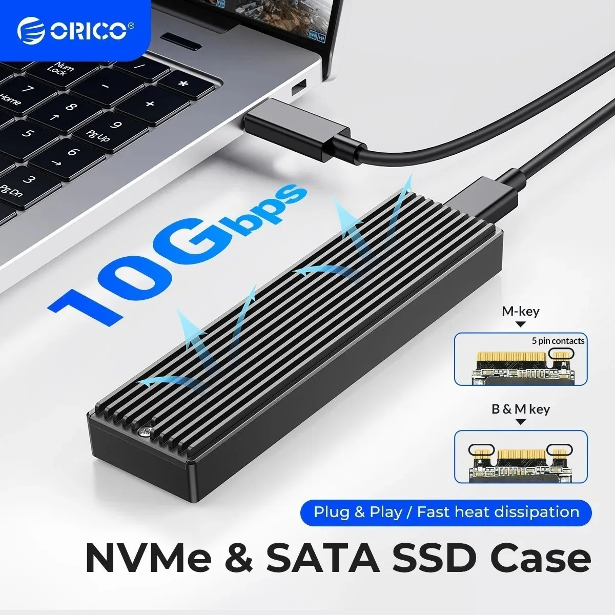 

ORICO M2 SSD Case NVMe USB Type C Gen2 10Gbps PCIe SSD Case M2 SATA NGFF 5Gbps M.2 NVME Enclosure Disk Box M.2 SSD Case