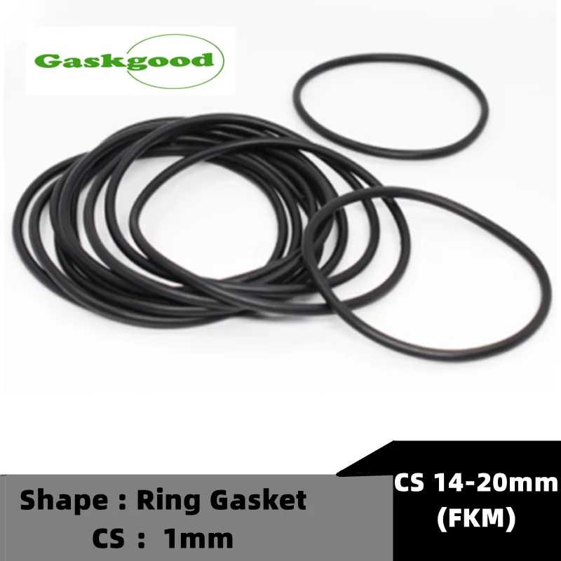 

50/100Pcs Rubber Ring Black FKM O-rings Seals 1mm Thickness OD 14-20mm O Ring Gasket Oil Ring Sealing Washer