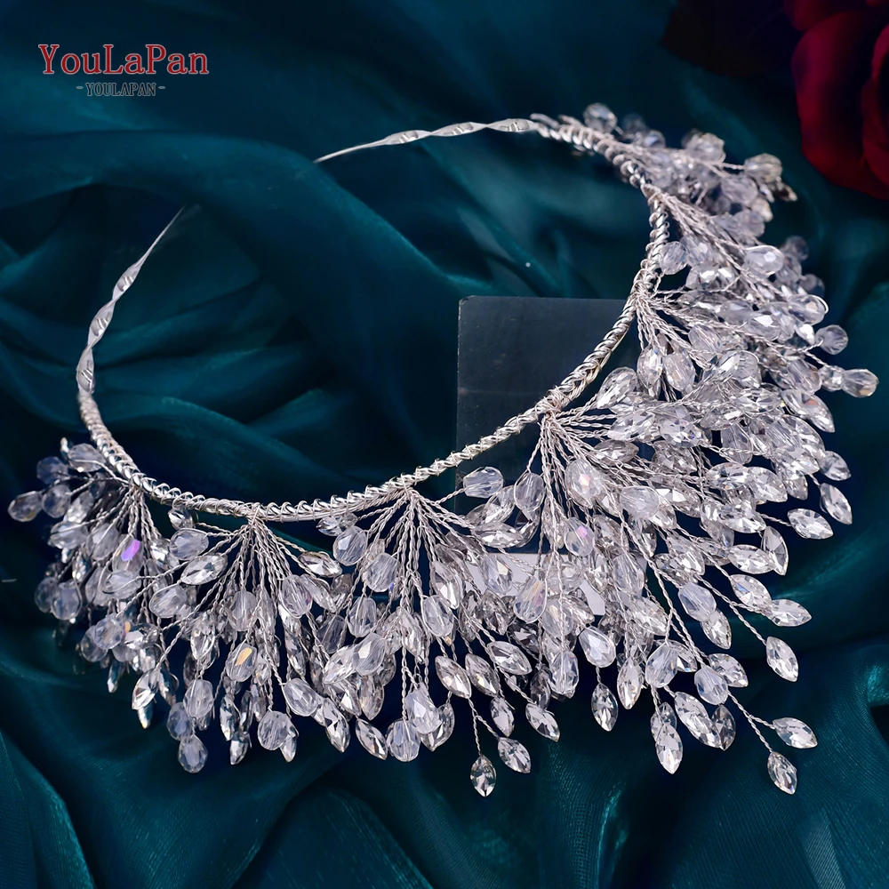 YouLaPan Wedding Crowns and Tiaras Bridal Hairbands Rhinestone Bride Headbands Women Hair Accessories for Pageant Headwear HP361