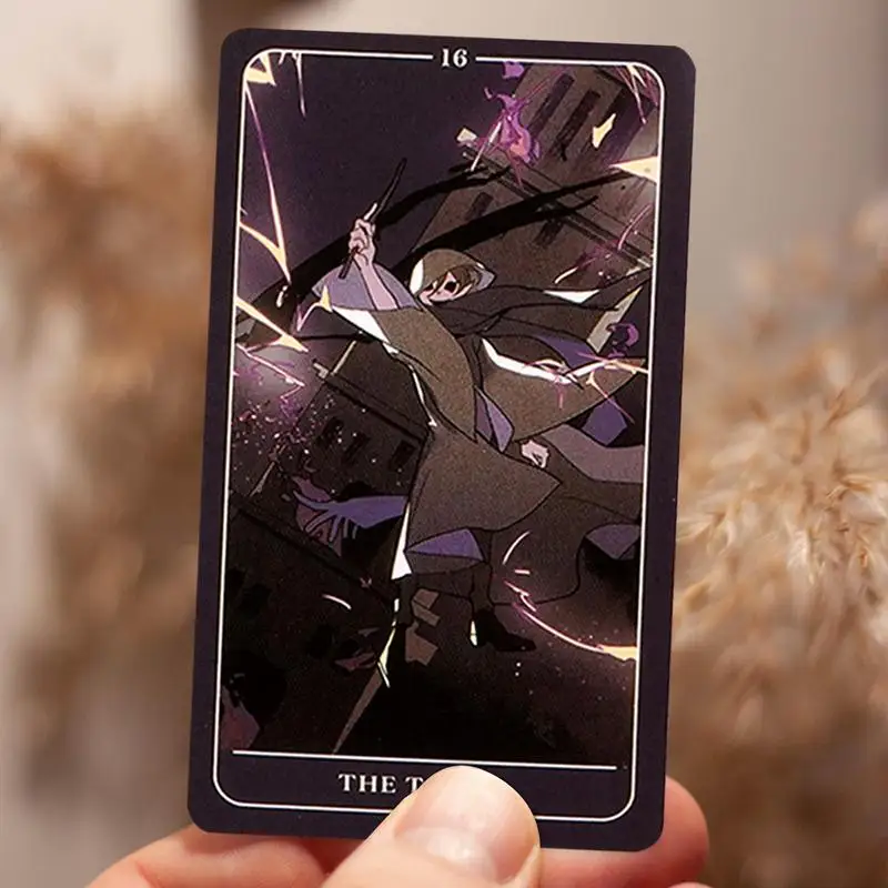 78 Anime Tarot Cards All English Portable Vivid Tarot Deck For Beginners Family Anime Tarot Enthusiasts Deck Game 4