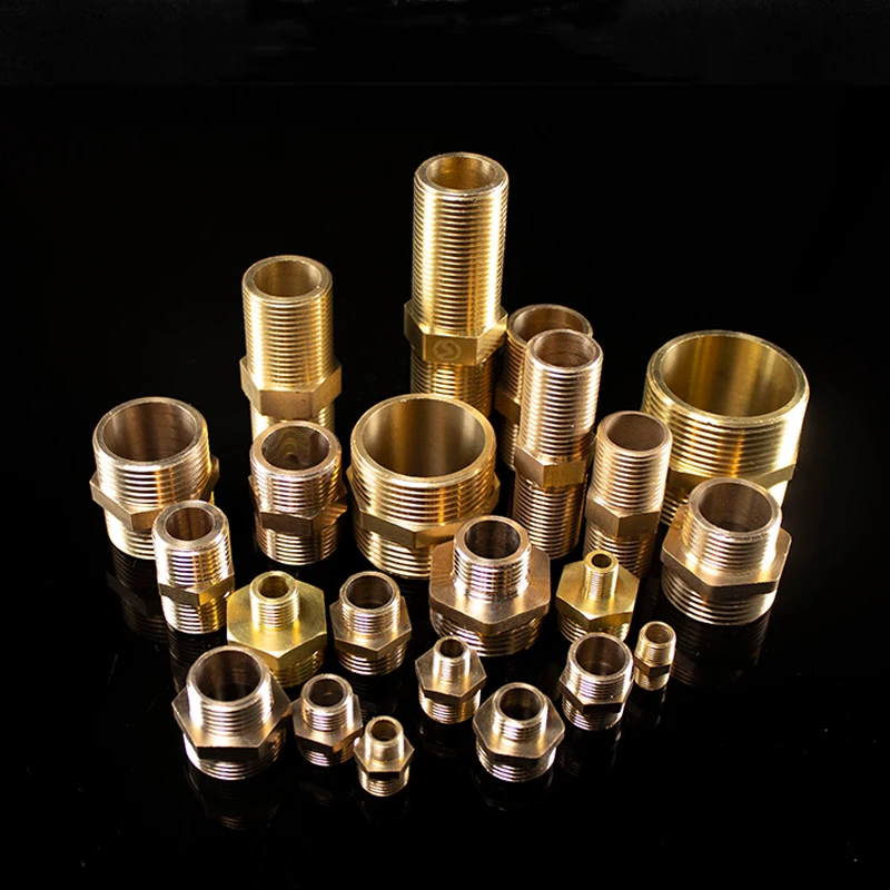Brass Hex Bushing Reducer Pipe Fitting 1/8 1/4 3/8 1/2 3/4 F to M Threaded Reducing Copper Water Gas Adapter Coupler Connector pipe fitting water pipe fitting hose pipe fitting