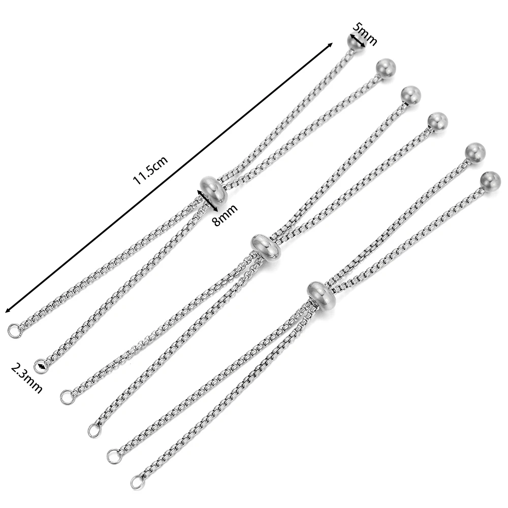 UNICRAFTALE 12Pz 3 Colori 26cm Braccialetti Scorrevoli in Acciaio Inossidabile Bracciale Scorrevole Regolabile con estremità in Strass Bracciale Nero Dorato Catene A Maglie per Creazione di Gioielli