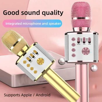 Altoparlante Bluetooth senza fili Microfono Karaoke Microfono portatile portatile Lettore musicale per telefono cellulare per bambini Home KTV