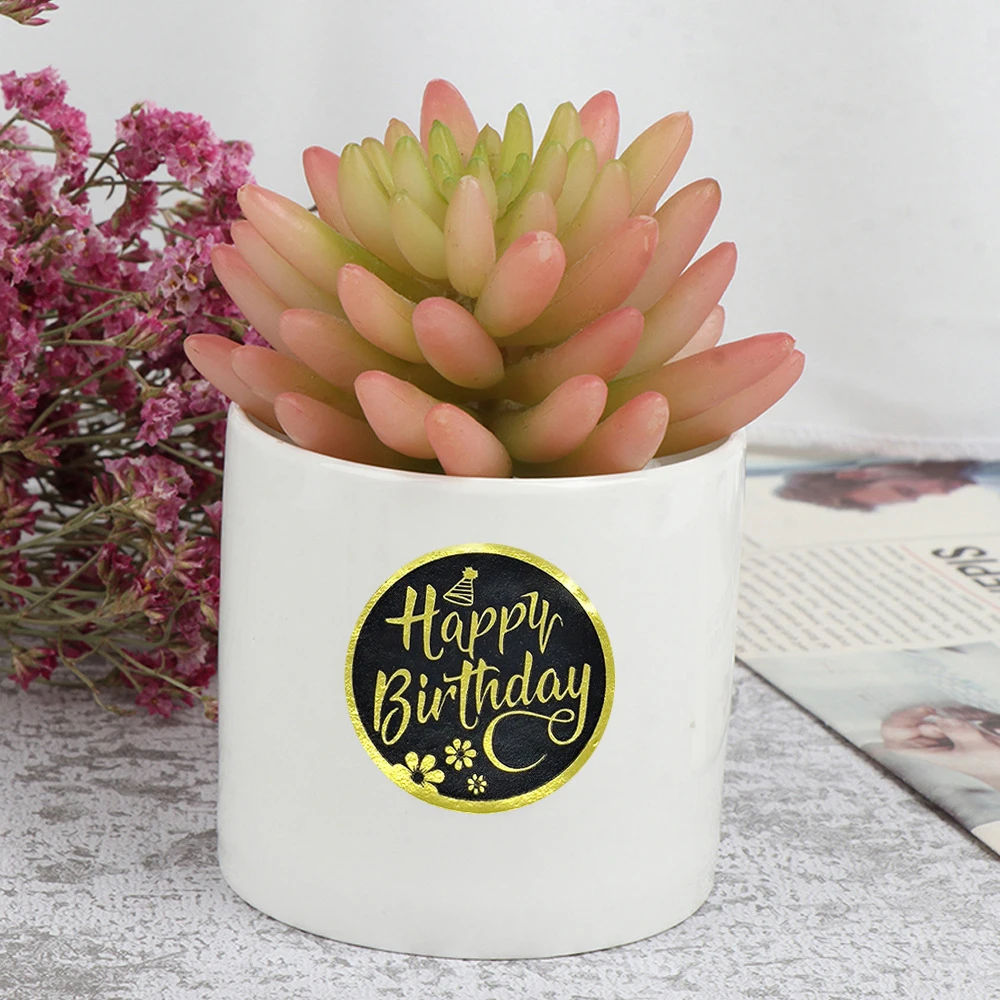 1inch Round Happy Birthday Stickers 50-500pcs Cute Birthday Party Gift Decoration Supplies Greeting Card Tags decorative stickers self adhesive stickers stationery stickers paper stickers adhesive stickers handbook stickers diy scrapbooking accessories stationery supplies holiday party decorations