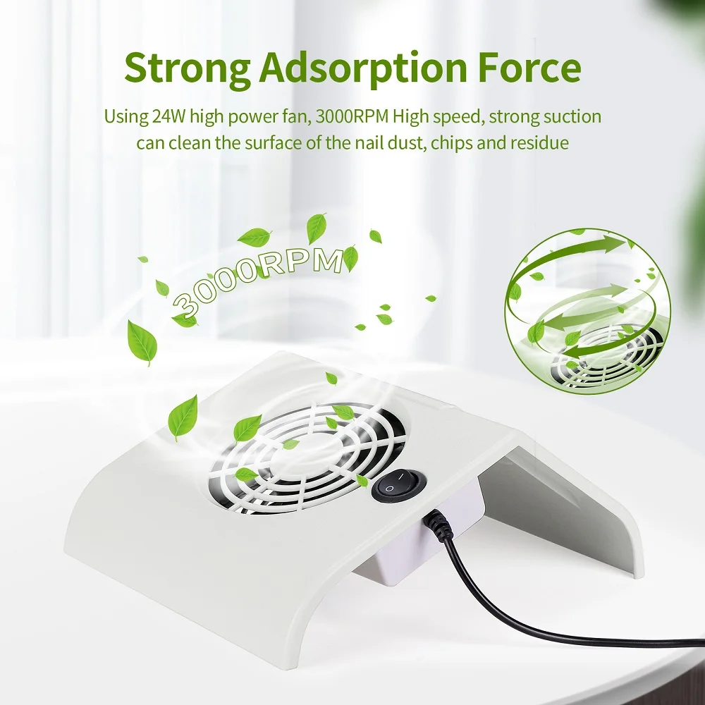 USB Mini Nail Dust Collector Portable Nail Dust Extractor Nail Vacuum Cleaner Fan With 2 Dust Filter Bags Nail Art Manicure