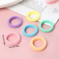 100 Psc Hair Ties,Soft Hair Ties,Small Seamless Hair Bands for Girls,Multicolor Hair Elastics Ponytail Holders - Image 2