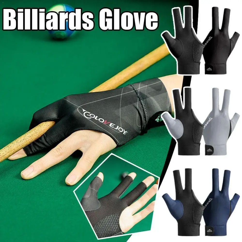 Billiards Glove Left Hand Three Finger Snooker Billiard Glove Non Slip Stickers Elasticity Billiard Training Gloves Accessories