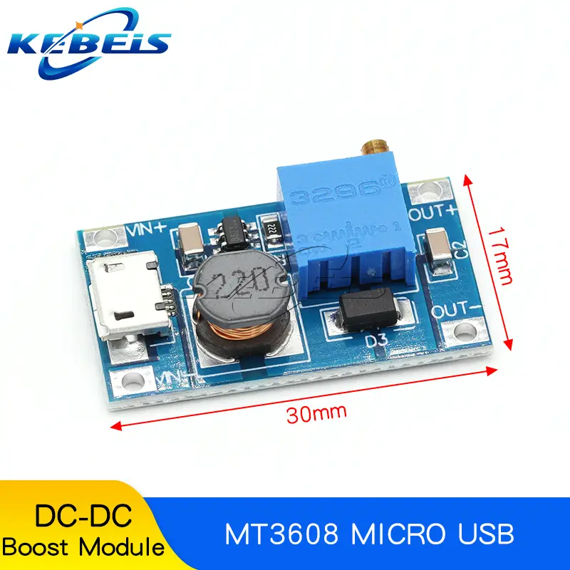 MT3608 DC-DC Adjustable Boost Module 2A Boost Plate Step Up Module TYPE-C MICRO USB 2V-24V to 5V 9V 12V 28V - Image 6