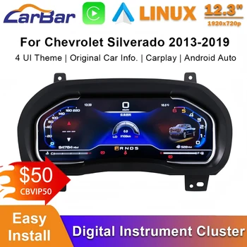 Pantalla LCD de 12.3 Pulgadas para el Tablero de Instrumentos del Automóvil, Velocímetro Digital para Chevrolet Silverado 2013-2019 GMC Sierra 1